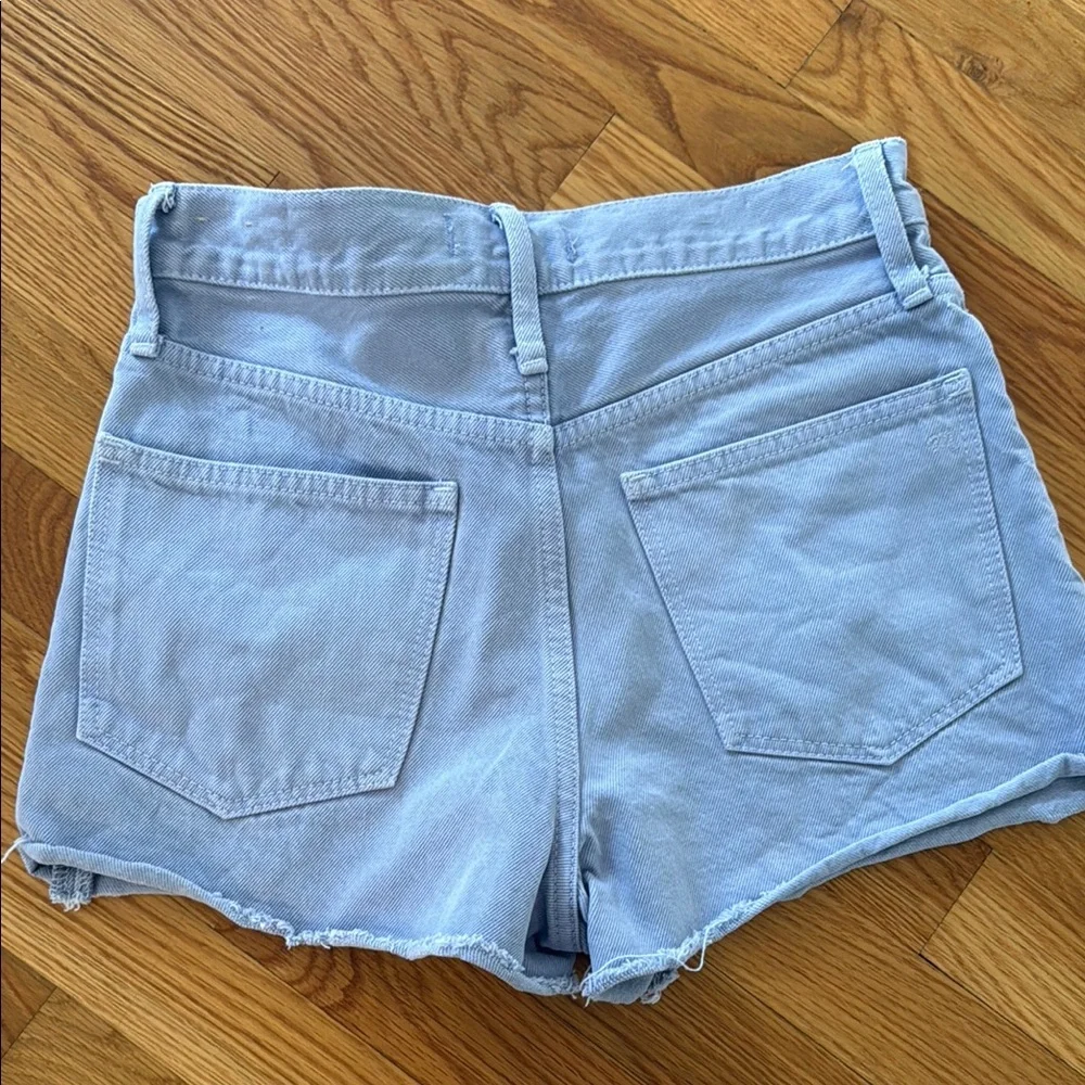 Light purple denim shorts